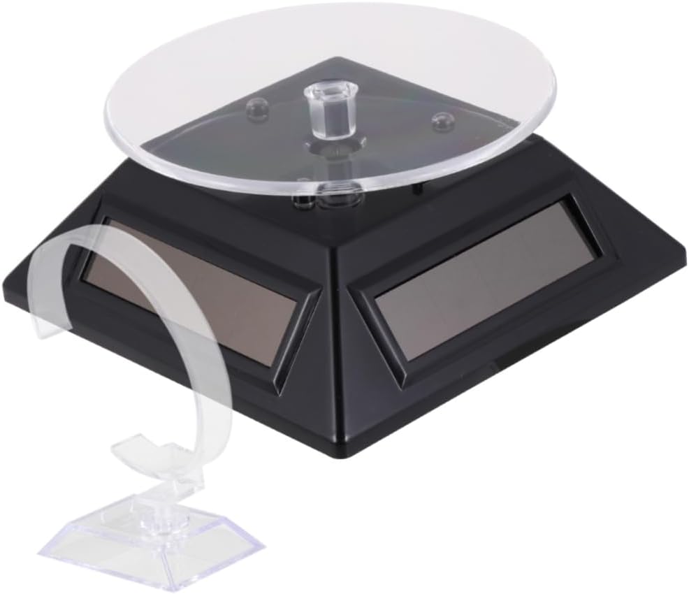 Holibanna 3pcs Solar Rotating Display Stand Watch Rotation Stand Solar Display Holder for Jewelry Watches Mobile Phones