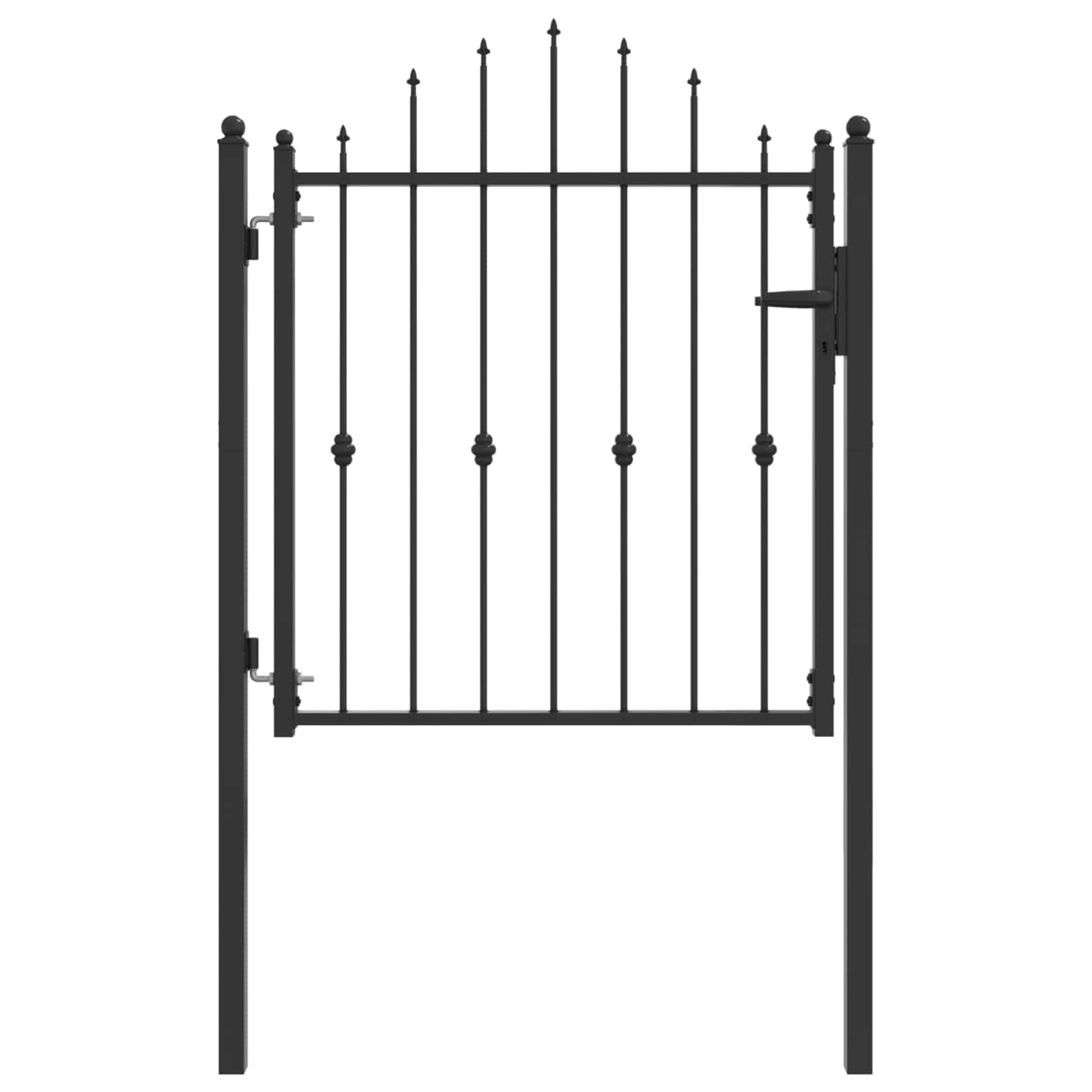 Cancello per recinzione in metallo, nero, 100 x 100 cm, richiudibile | Design anti-salita, verniciatura a polvere resistente alla corrosione, stile moderno, meccanismo di chiusura sicuro
