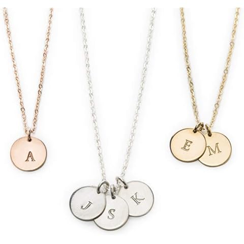 Endless Story 9mm 14K Gold Filled Personalized Dainty Disk Necklace,Custom Initial Necklace,Mothers Necklace, Jewelry Gift for Her