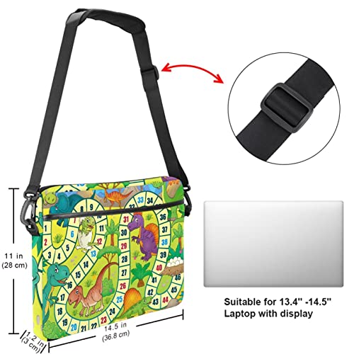 Bolsa de mensajero para portátil de 14 pulgadas y tableta con asas de mano en color negro 5