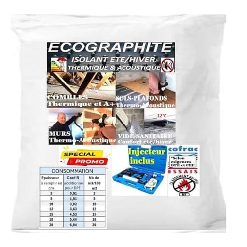 Isolation Plancher et Sols et tous vide d'air - 40 m2 en 10 cm ep...