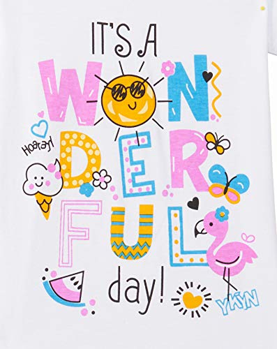Image of Clotth Theory Girls Super Combed Cotton Regular Fit Round Neck Printed Short Sleeve Tshirt -Combo Pack of 5