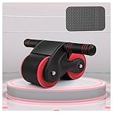  Abdominaux Appareil Musculation, Roue Abdo Avec Assistance Au Rebond Automatique Machine Abdos, Kit Musculation Maison,Red