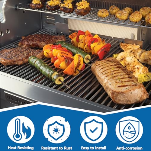 Image of SafBbcue Replacement Kit for Spire Premium 5 Burner 740-0788P, Parts for Spire Premium Grill Accessories, Cooking Grates & Heat Plates Kit for Spire 740-0788P Grill, Stainless Steel