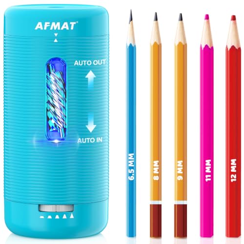 AFMAT Electric Pencil Sharpener Fully Automatic Pencil Sharpener Auto in & Out Rechargeable Hands-Free Sharpeners for Jumbo & Colored Pencils 6.5-12mm Portable for HomeClassroomOffice PSC2 product thumbnail 11