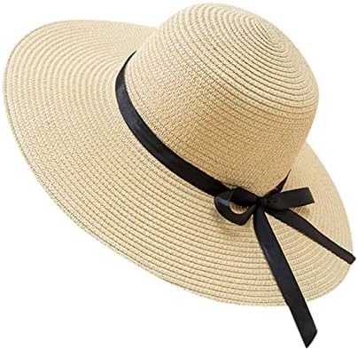 Spring and Summer Women Beach Personality Holiday Casual Woven Sun Hat Sun Hats Toddler Boy Beige