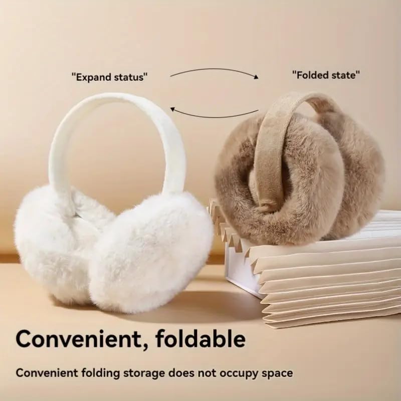 Image of Girl Winter Earmuffs Outdoor Wear Soft Faux Fur Plush Ear Warmer Minnie Design Windproof Woolen Warm Ear Muff Men & Women (Freesize)