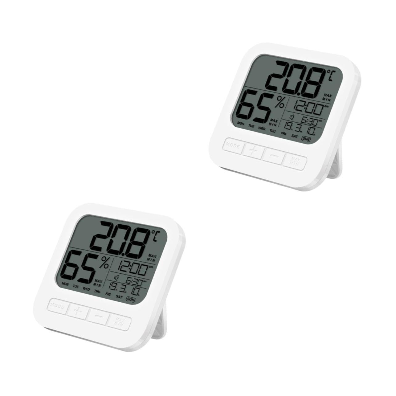 TOYANDONA 2 Pezzi termometro igrometro digitale Igrometro monitoraggio dell'umidità igrometro umidità interna igrometro accurato misuratore di umidità AbS bianca