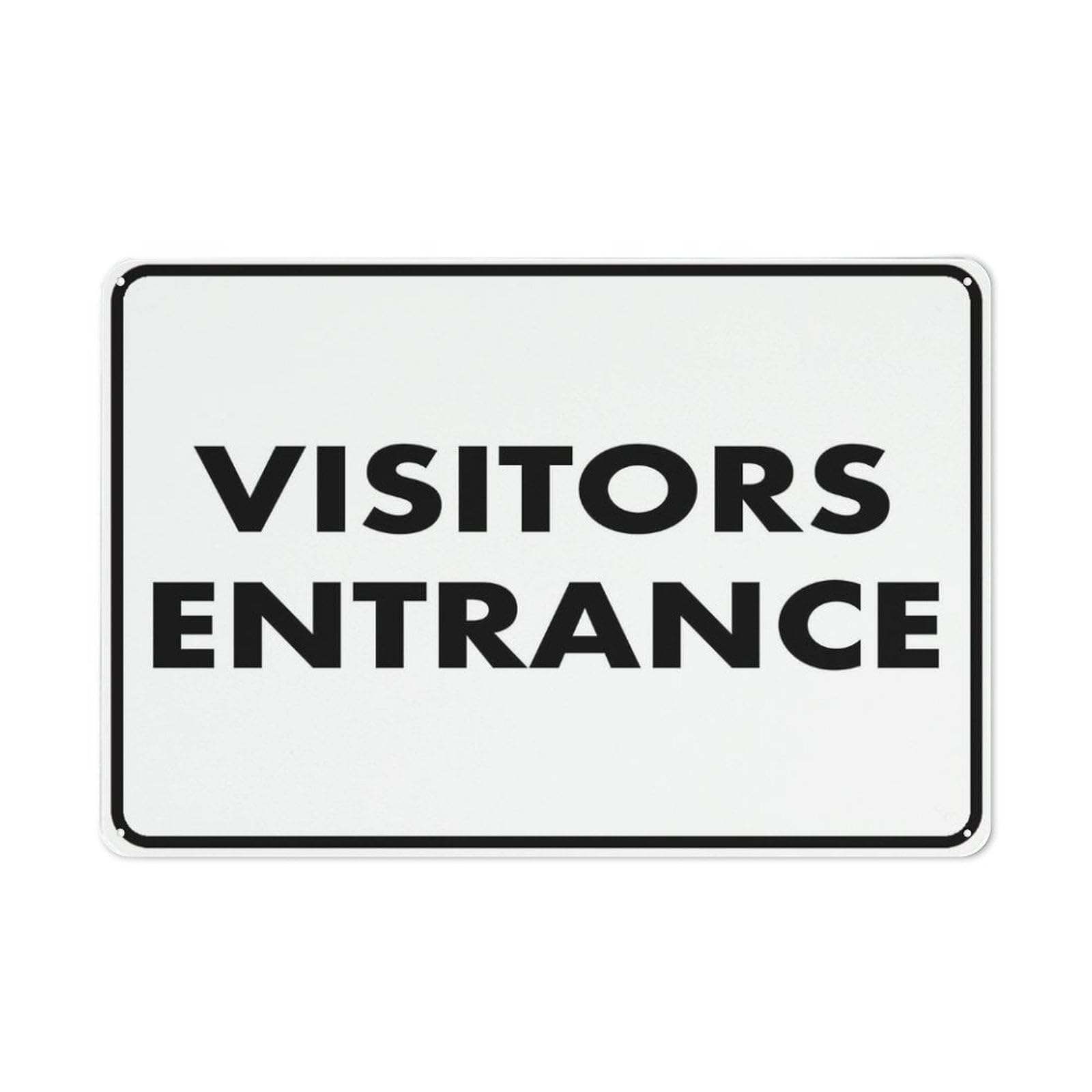 Visitors Entrance Chic Art Wall Retro Decor Unique Artistic Tinplate Plaque Practical Decorative Gifts for Family Friends Tin Sign 8x12 Inch