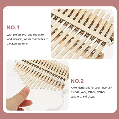 MILISTEN Mini Kalimba Thumb Piano Finger Piano Glass Small Kalimba 17- Tone Tone Phole Piano Small M