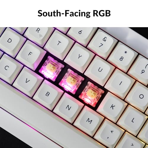 Image of Keychron Q2 Max Wireless Custom Mechanical Gaming Keyboard, QMK /VIA Programmable Knob 2.4 GHz /Bluetooth 5.1 /Wired, 65% Compact RGB Hot-Swap with Gateron Banana Switch for Mac Windows Linux - White