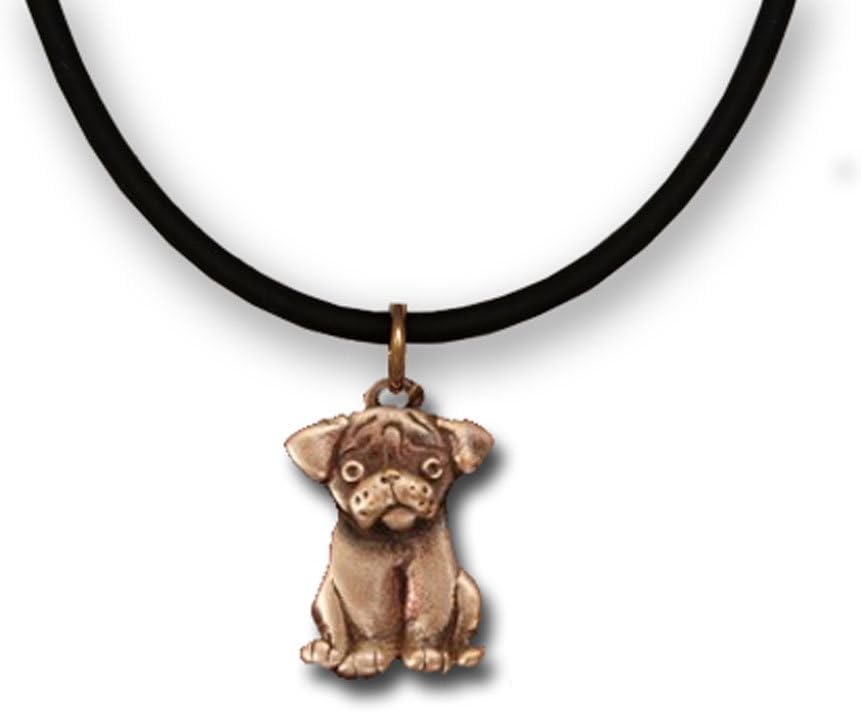 Bronze Pug Puppy Necklace