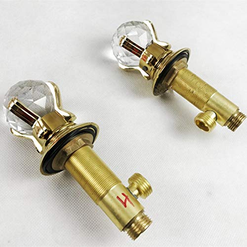 Mitigeur lavabo JCAKES en laiton plaqué or résistant au calcaire avec cristal - 4