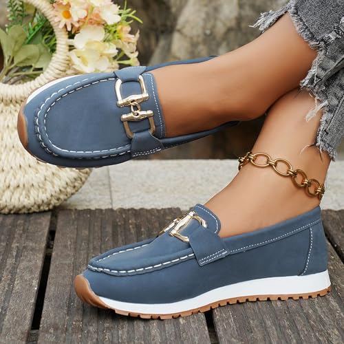 Women's Casual Flat Shoes Comfortable Everyday Footwear Versatile Design for Denim Outfits Stylish and Durable Leather Upper4