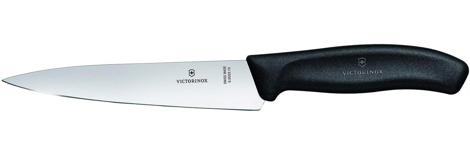 Victorinox Swiss Classic 6 Inch Chefs Knife Straight Edge Black