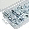 34 pcs/Set Stainless Steel Mini Jubilee Fuel Hose Clamps Pipe Clips Fastener Tube Clamp Hoop for Home Tools Throat Reed