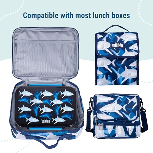Image of Wildkin Reusable Food Container for Kids - Airtight, Leak Resistant, Dishwasher Safe - Sharks