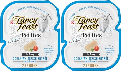 Fancy Feast Purina Petites Ocean Whitefish Entree with Tomato in Gravy Gourmet Wet Cat Food - 2.8 oz. Tubs (Pack of 24) - image 1