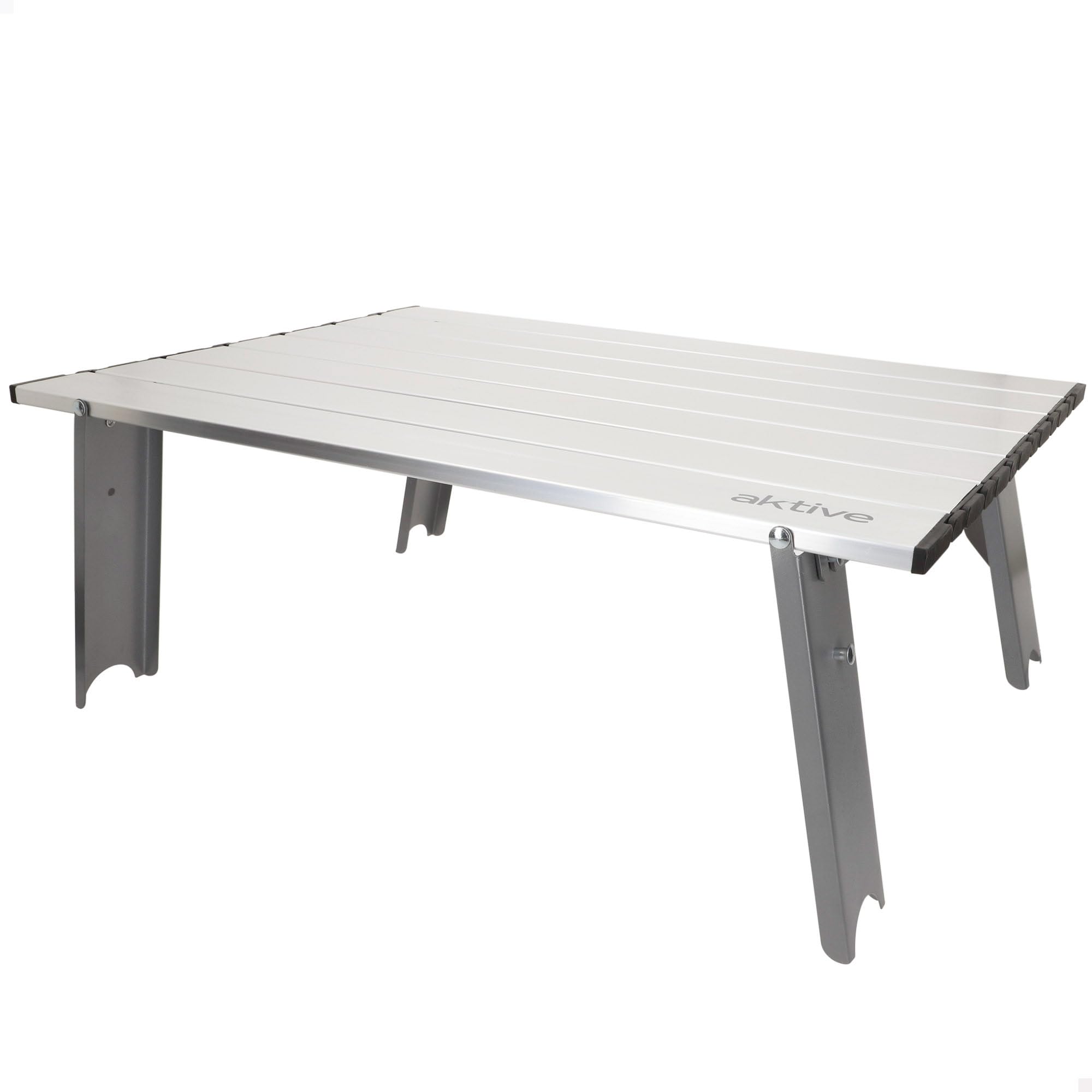 AKTIVE 63056 Folding Camping Table, 55 x 41 x 20 cm, Aluminium, Light and Resistant, Max. 20 kg, with Transport Case, with Anchors, Camping, Roll, Outdoor, Folding Tables, Camping