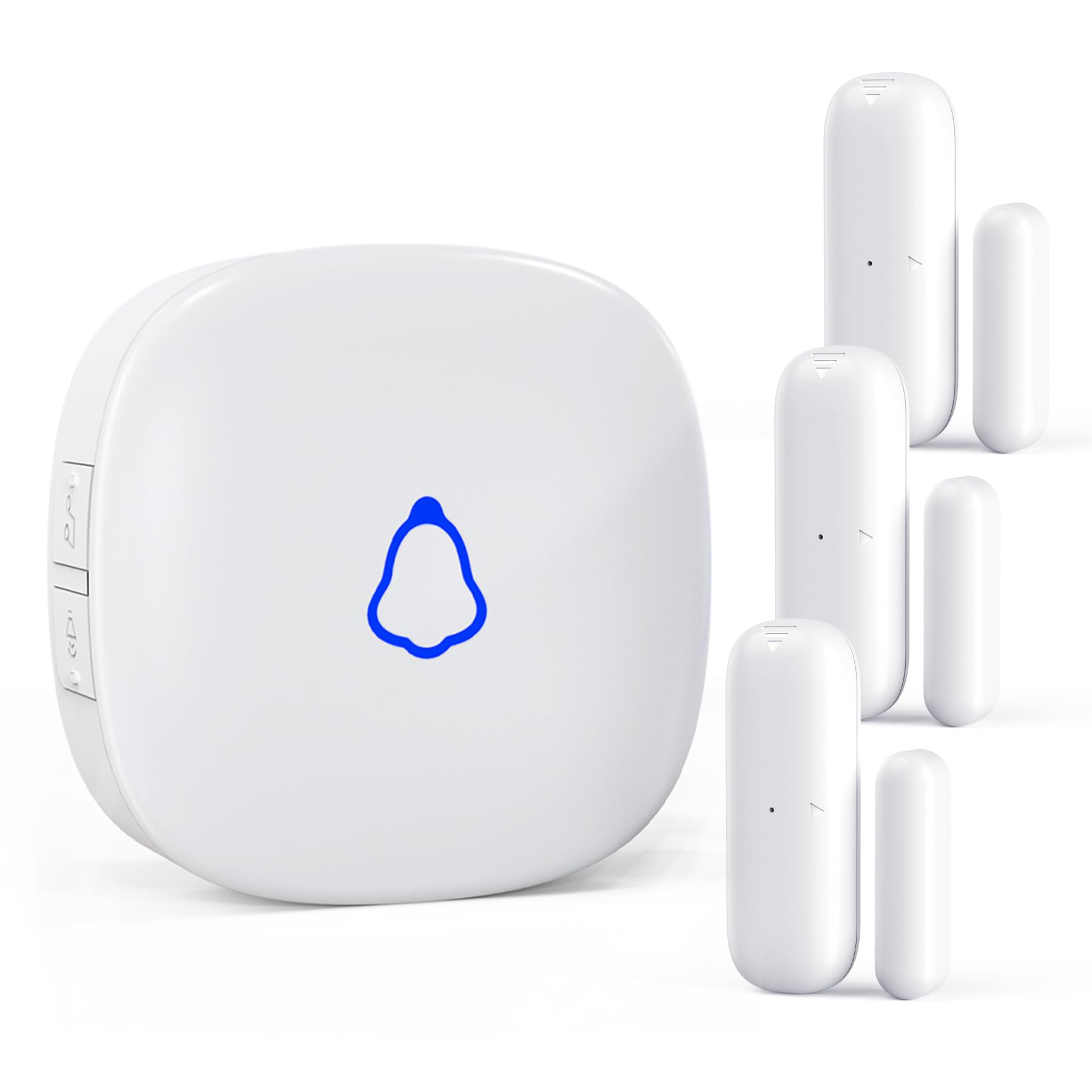 Timbre de puerta, alarma inalámbrica con sensor de contacto abierto con rango de 500 pies, 58 campanillas y 5 niveles de volumen para negocios/tienda/hogar/oficina al entrar, 3 transmisores + 1