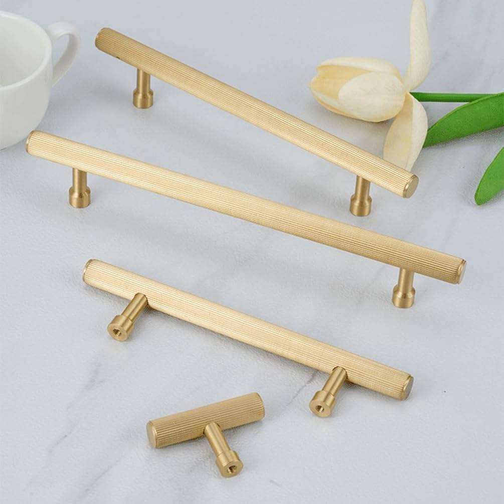 Möbelgriff Gold Vintage, 2 Stück Küchengriff Massive Messing | Gebürstet Oberfläche, Länge: 50-500 mm Bügelgriff, Schrankgriffe Mit Befestigungsschrauben-500mm/19.7in