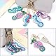 VETPW 5 Stück 5D DIY Diamant Malerei Schlüsselbund mit Seepferdchen Design, Doppelseitig DIY Full Drill Diamond Pasted Painting Keychain für Damen Geldbörse Rucksack Handtasche Dekoration