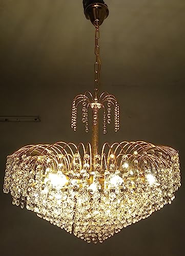 Image of LED Crystal Big Size Jhhomar Lamp Ceiling Light for Living Room /Hall /Bed Room Chandelier Ceiling Lamp (Gold, Clear