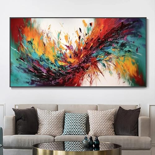 Peinture abstraite pour salon moderne avec texture géométrique