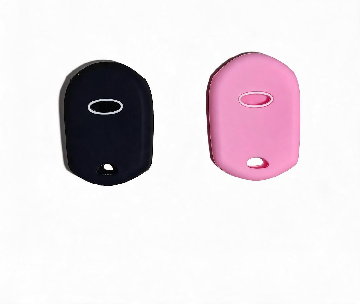 2Pcs 4 Button Silicone Key Fob Cover for C-Max Edge Escape Focus Fusion Mustang Taurus 2002-2017 OEM OUC6000022 (Black/Pink) image 3