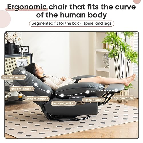 Sillón eléctrico reclinable redondo beige miniatura 5