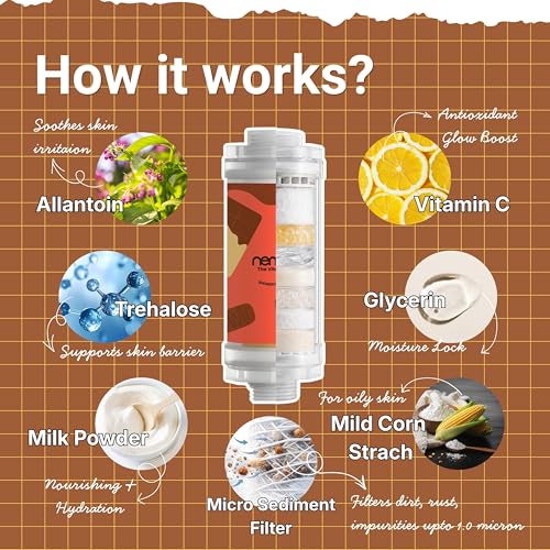 Image of NEMO Vitamin Shower Filter (Melting Chocolate) | Made in South Korea | Vitamin C + Glycerin Enriched | For Soft Skin & Smooth Hair | Advanced Chlorine & Rust Removal | De-stress with Aromatherapy