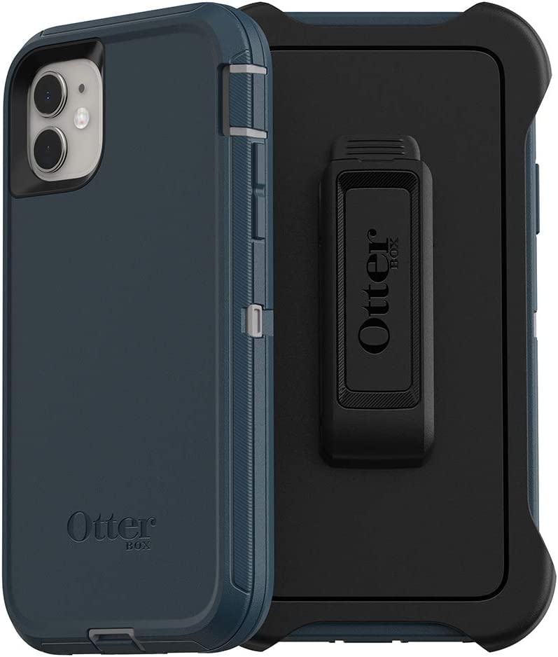 OtterBox Defender Series Screenless Edition Case for iPhone 11 (Only) - Holster Clip Included - Non-Retail Packaging - Gone Fishin (Blue)