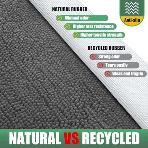 IM HOME Chenille Absorbent Outdoor Doormat 48" x 30", Washable Muddy Door Mats for Dog Non Slip Indoor Doormat Dog Mat for Muddy Paw Front Inside Doormats for Entryway Grey