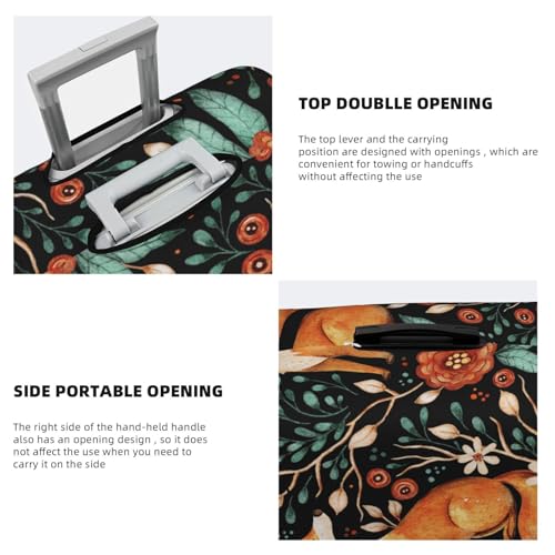 Travel Luggage Cover Protector - Fox Fall Forest Flower Anti-Scratch Suitcase Covers Fits 18-32 Inch Luggage3