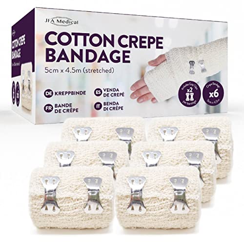 JFA Medical Cotton Crepe Bandages 5cm x 4.5m - Box of 6