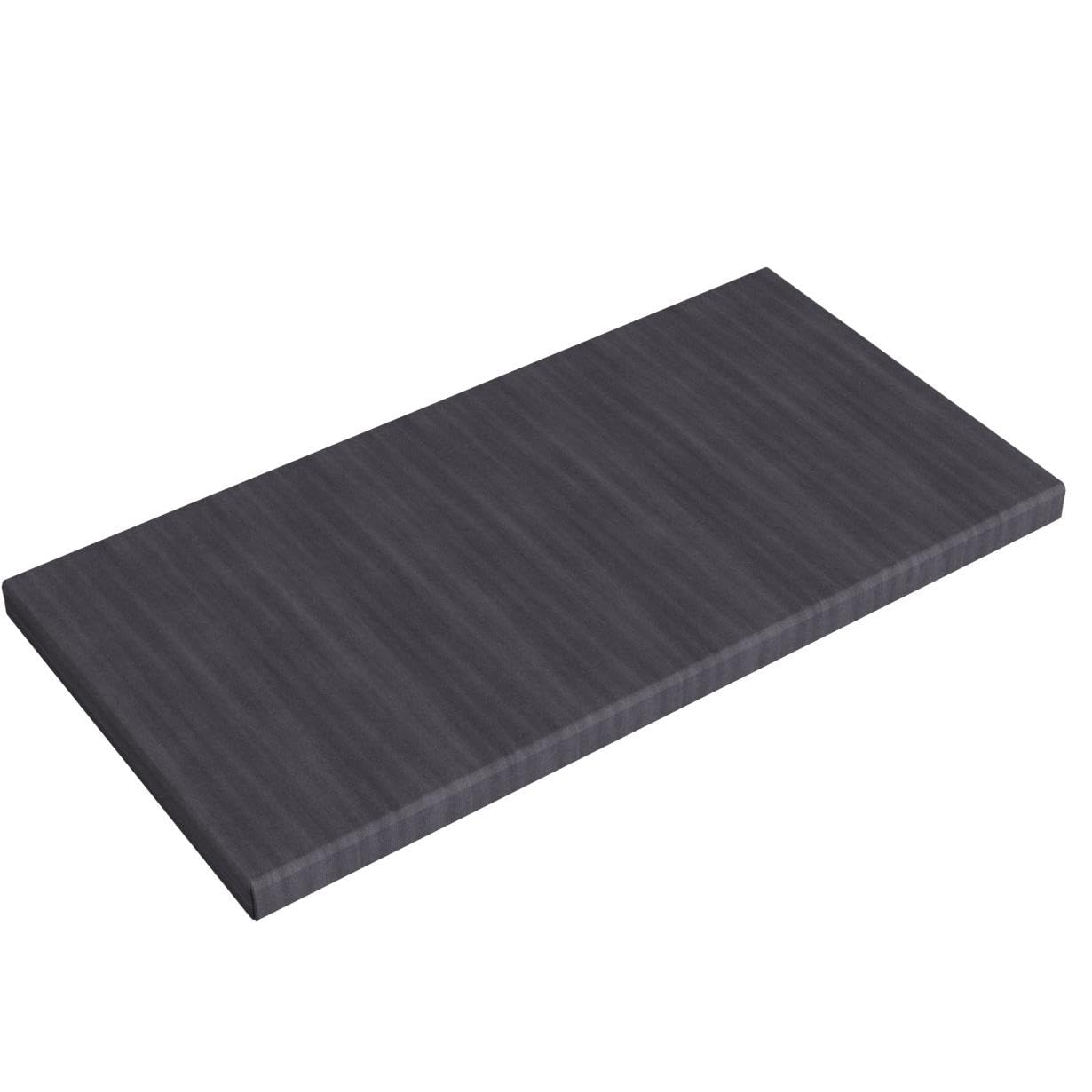 Kallax Regal Sitzauflage 76 x 39 x 4 cm Sitzpolster Sitzbank-Auflage Sitzkissen/Auflage für Sideboard als Sitzbank/unempfindlicher Bezug/Farbe GRAU ANTHRAZIT