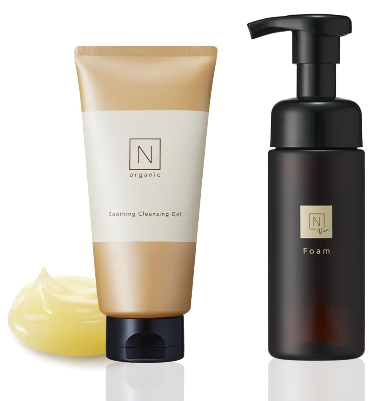 【夏の毛穴洗顔セット】N organic スージングクレンジングジェル・泡洗顔フォーム 約2ヶ月分 ビタミンC誘導体 パパイン酵素 大人の毛穴悩み