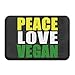 Produktbild ruichangshichengjie Peace Love Vegan Non-Slip Outside/Inside Floor Mat for Health and Wellness Kitchen Entrance Rug 23.6"x 15.7"