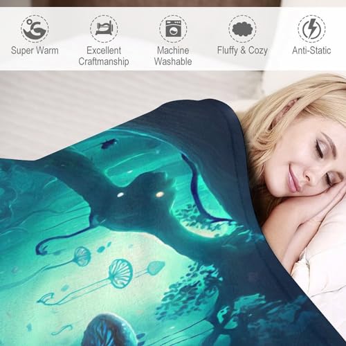 Couverture en flanelle super doux motif champignon nid douillet