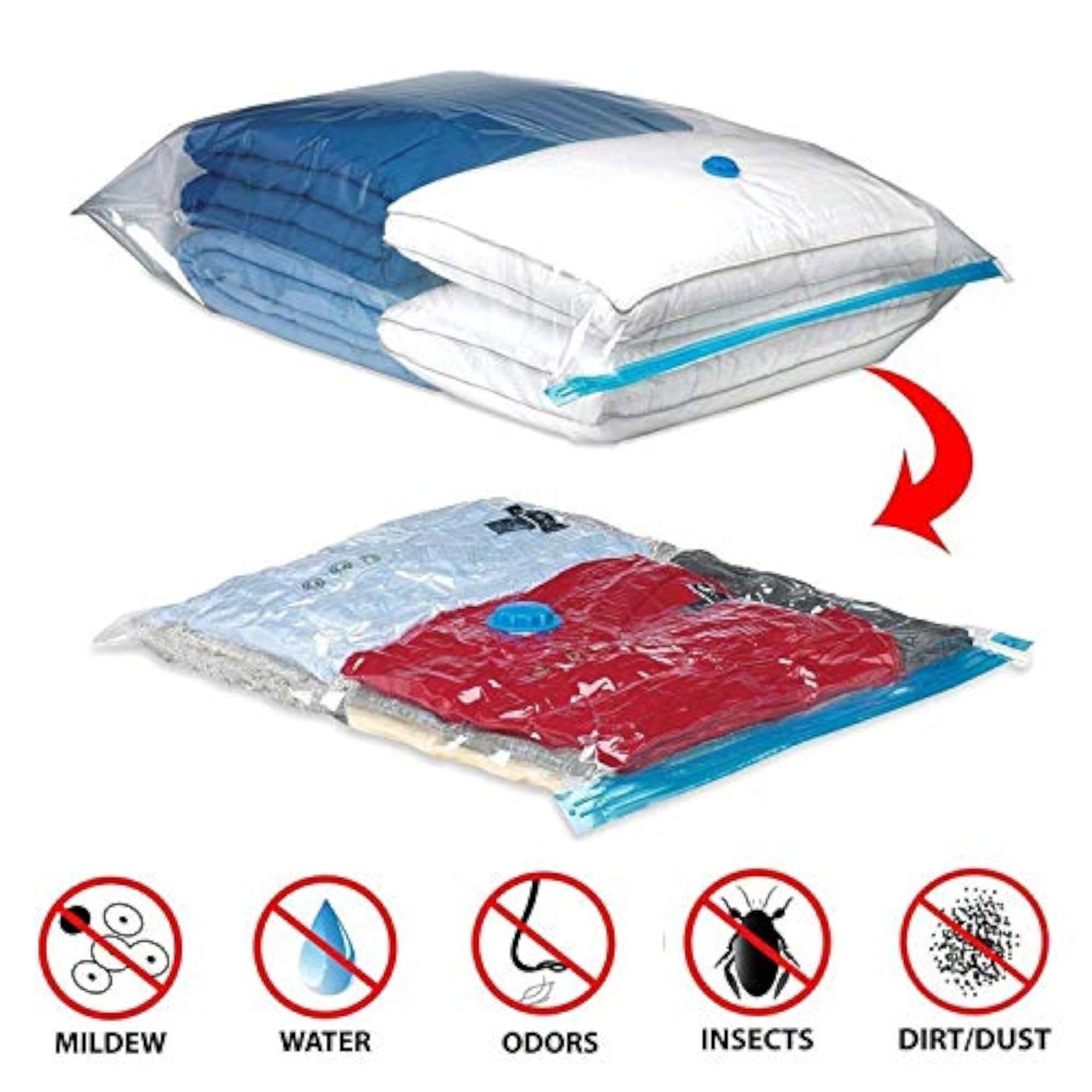 Reusable Vacuum Space Saver Bags for Clothes and Blankets