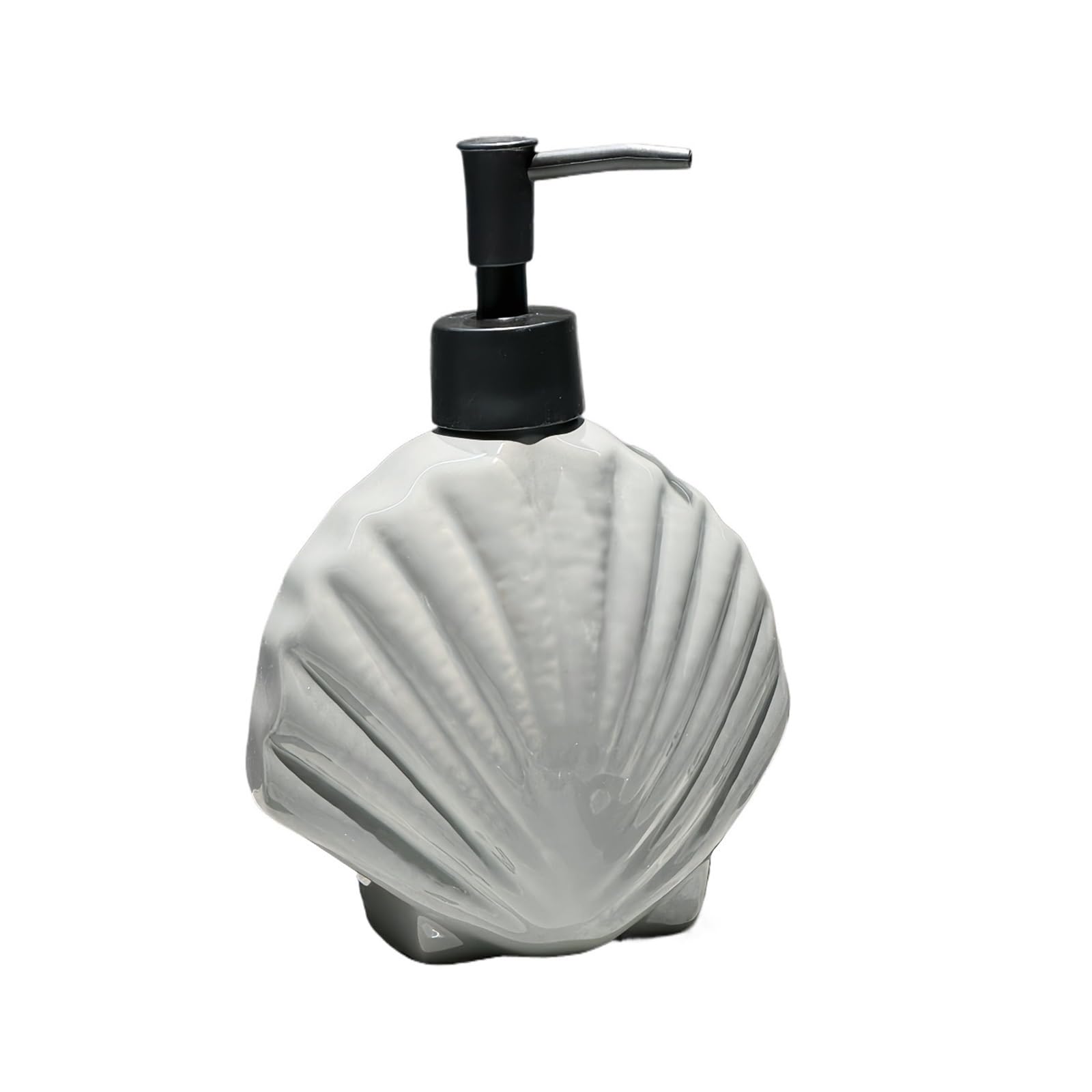Bx9re7tk3g Gris Hand Wash Dispenser Simple Shell Ceramic Soap Dispenser Bathroom Shower Gel Lotion Press Bottle Bathroom & Kitchen(Gris)