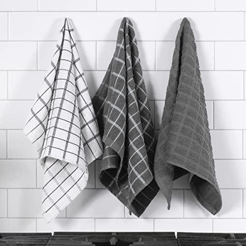 Ritz Premium Kitchen Towel Highly Absorbent, Super Soft, Long-Lasting, 100% Cotton Terry Dish Towels, Hand Towels, Tea Towels, Bar Towels, 3-Pack, 25"x15", Grey - Image 6