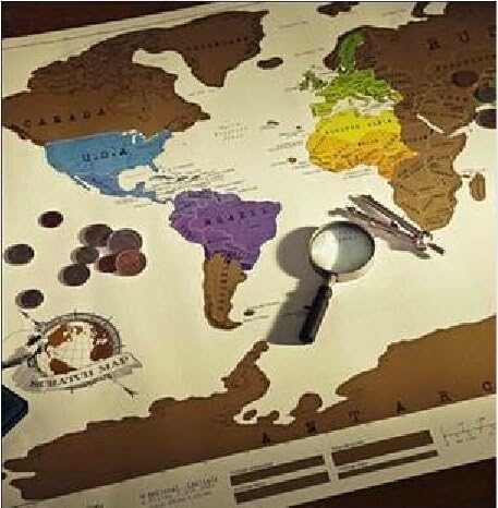 Glomarts World Map Educational Scratch Off Travel Map Poster (World Map)