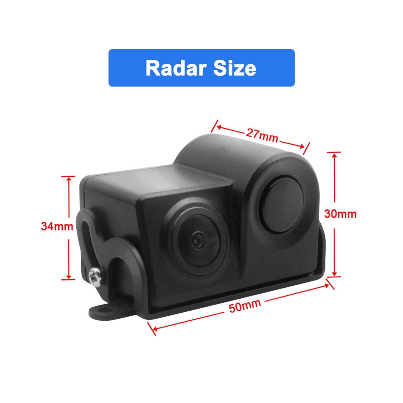 Cámara De Visión Trasera De Coche HD 2 En 1 Detector De Radar De Aparcamiento Sensor De Visión Nocturna Cámara De Marcha Atrás Impermeable