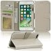 Arae Case for iPhone 7 Plus/iPhone 8 Plus, Premium PU Leather Wallet Case with Kickstand and Flip Cover for iPhone 7 Plus (2016) / iPhone 8 Plus (2017) 5.5" (not for iPhone 7/8) - Beige & Light Gray