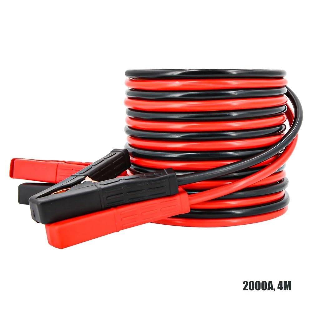 Cavi di avviamento for batteria auto ad alta resistenza, 4 m, 2500 A, cavi di avviamento, cavi di avviamento adatti for auto, furgoni, camion, linea di avviamento, cavo in rame(2000A with bag)
