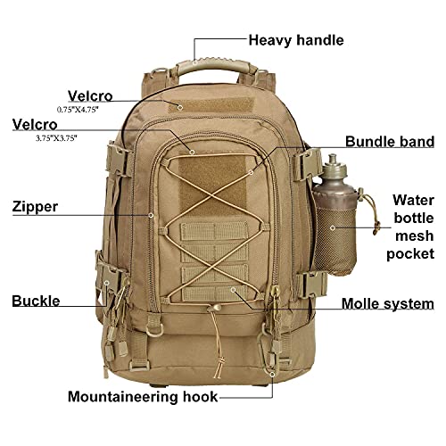 Wolfwarriorx Backpack Military Backpacks For Men Tactical 3 Day Expandable Bag Coyote #TOP7