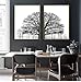Winter Tree Wall Art Black and White Painting Pictures Scandinavian Canvas Decor Wall Art Trees Posters Print Decorative 60x90cm(24x35in) x2 No Frame