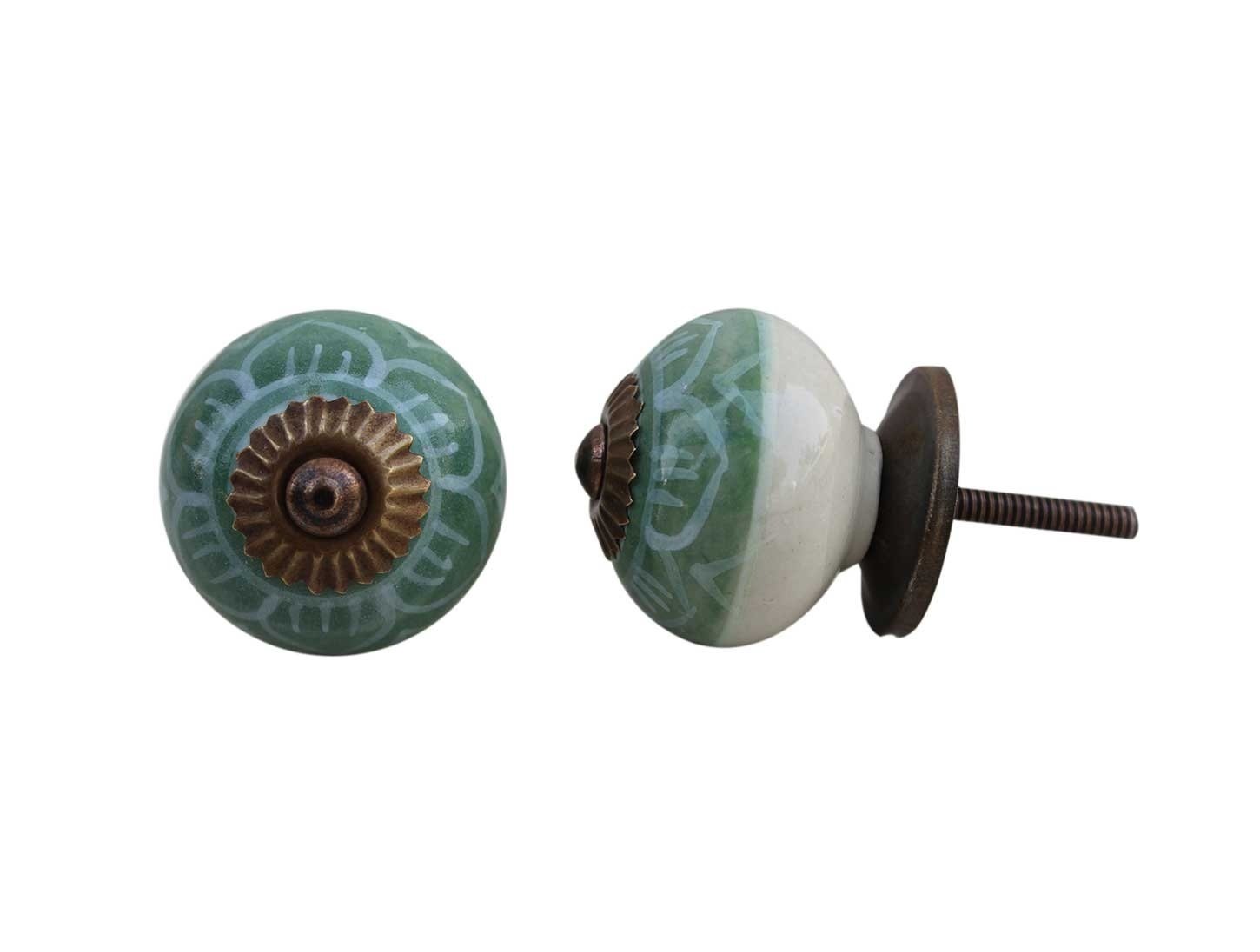 IndianShelf 4 Piece Green Flower Ceramic Drawer Knobs for Kitchen Cabinet Hardware Door Decorative Dresser Pulls Premium Handcrafted (B07Q22L144) Amazon Price History, Amazon Price Tracker
