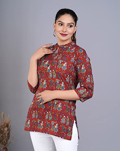 Image of Jikonet Women's Printed Rayon Straight Short Kurti